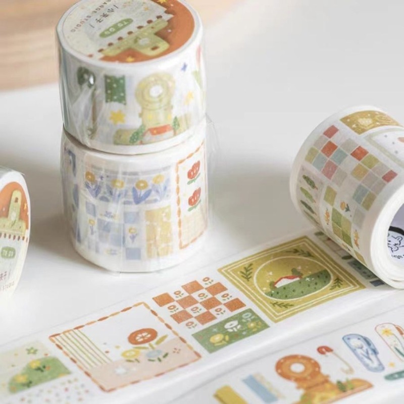 Washi Tape Set - 간단한 문학 예술 작은 클램프 및