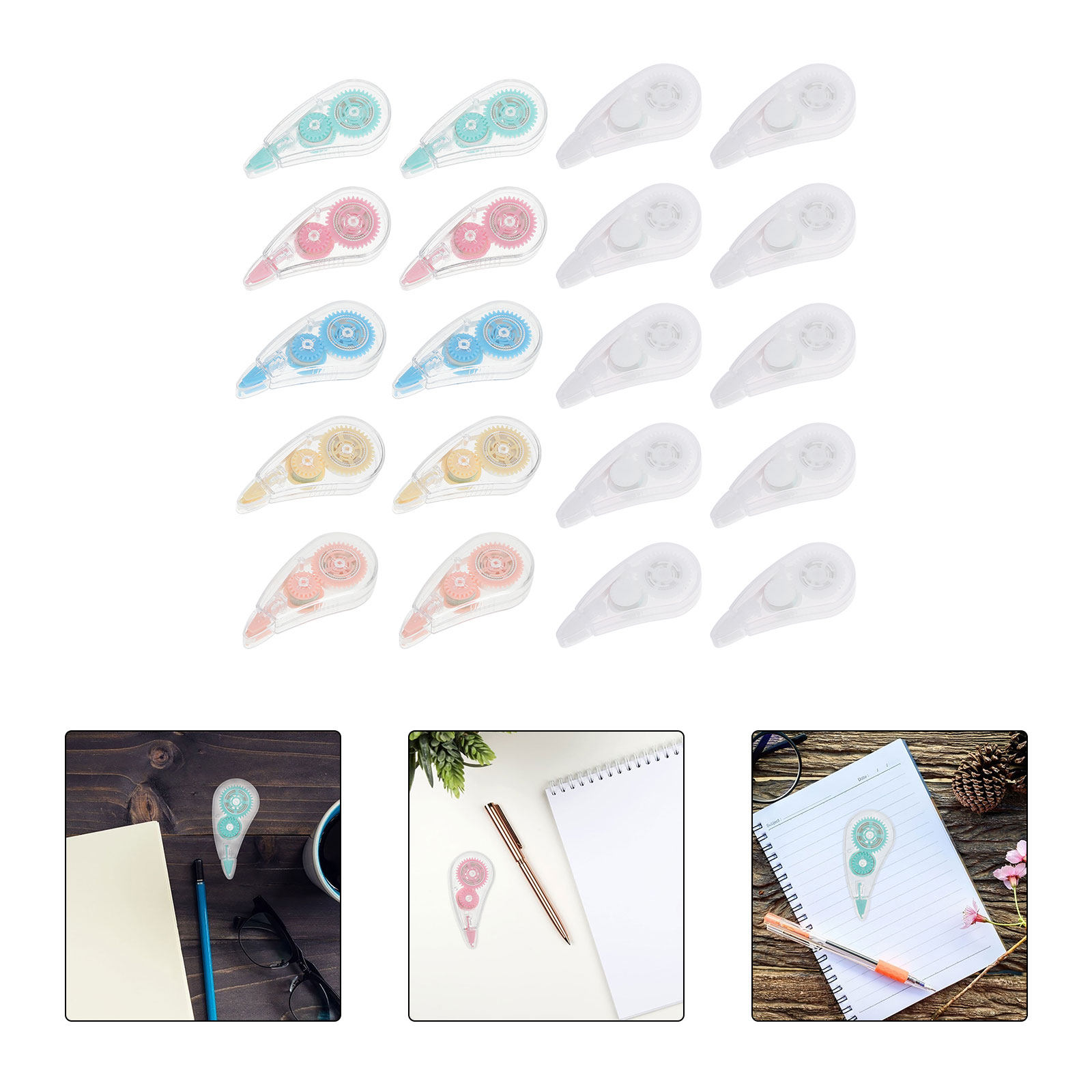 Correction Tape Roller - 20개입 흰색 수정테이프 롤러, 학교, 사무실,