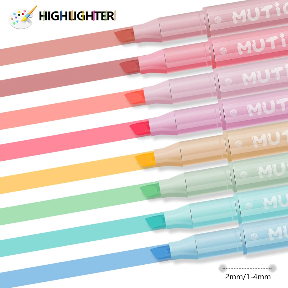 Highlighter Set Pastel - 더블 헤드 형광펜 펜 세트 수성