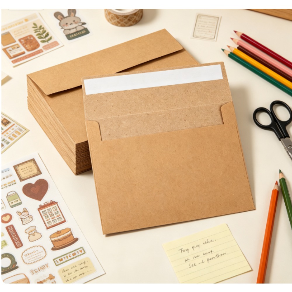 Letter Envelope Kraft - 50팩 크라프트 종이 봉투 - 4