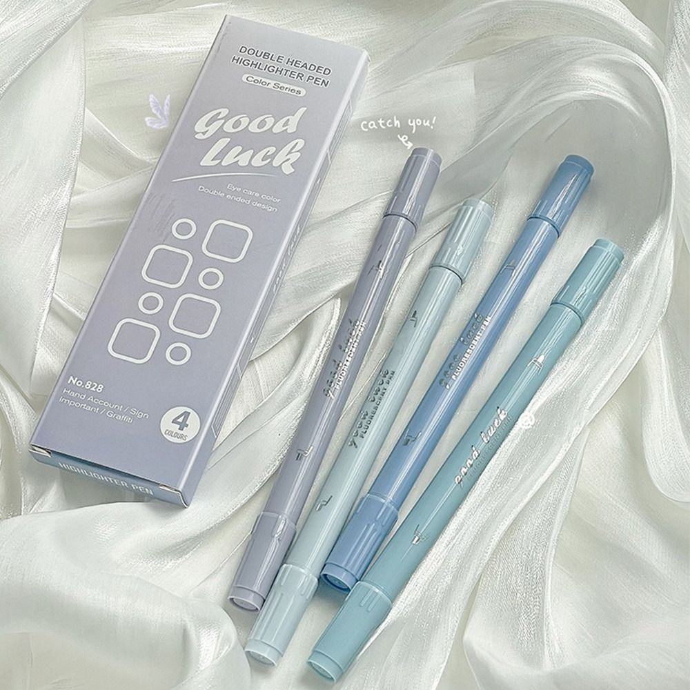 Highlighter Set Pastel - 4색 더블헤드 형광펜 그라데이션 컬러 문구