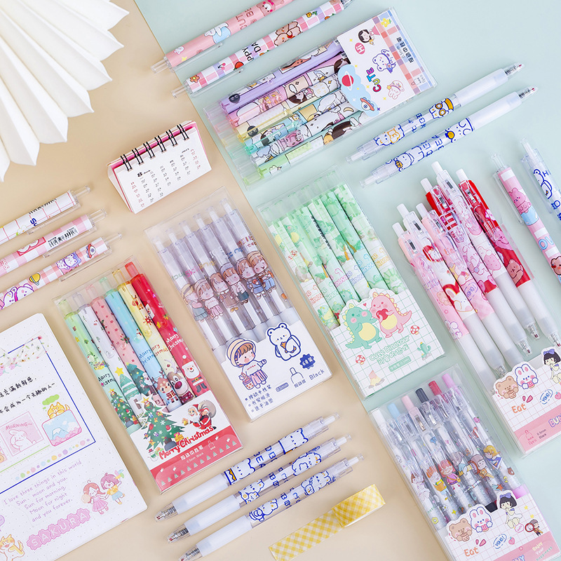 Gel Ink Pen Set - Zoecor 6 개/몫 Kawaii 젤 펜