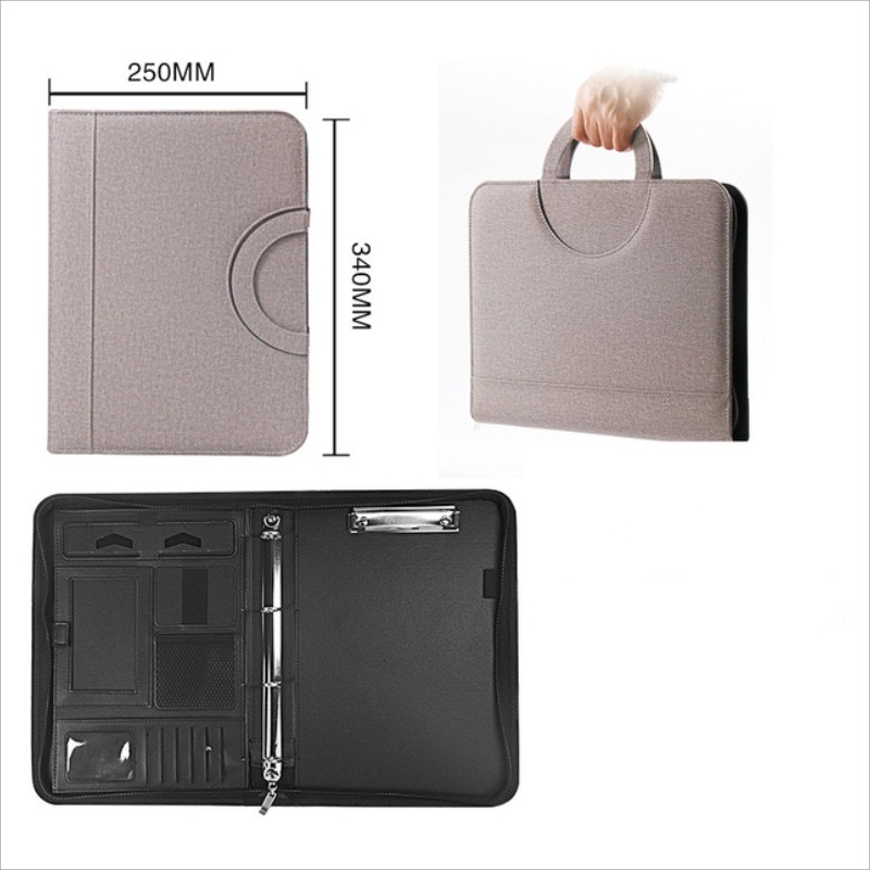 Portfolio Folder Zip - 1Pc A4 PU 가죽 지퍼 파일