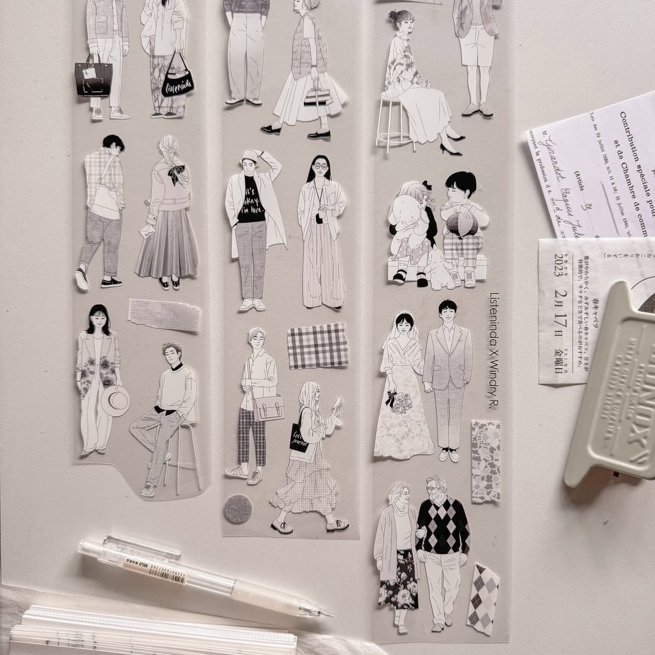 1 루프 리스니다 X 윈드리 모노크 로맨틱 걸 와시 P - Washi Tape Set 리뷰 및 가격