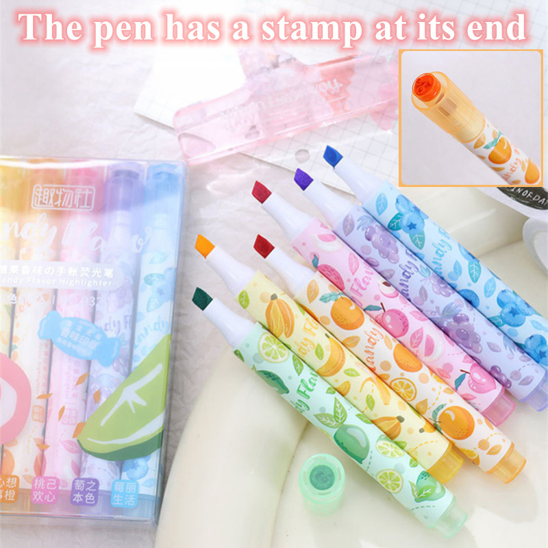 크리 에이 티브 과일 향기로운 형광펜 DIY 저널링을위 - Highlighter Set Pastel 리뷰 및 가격