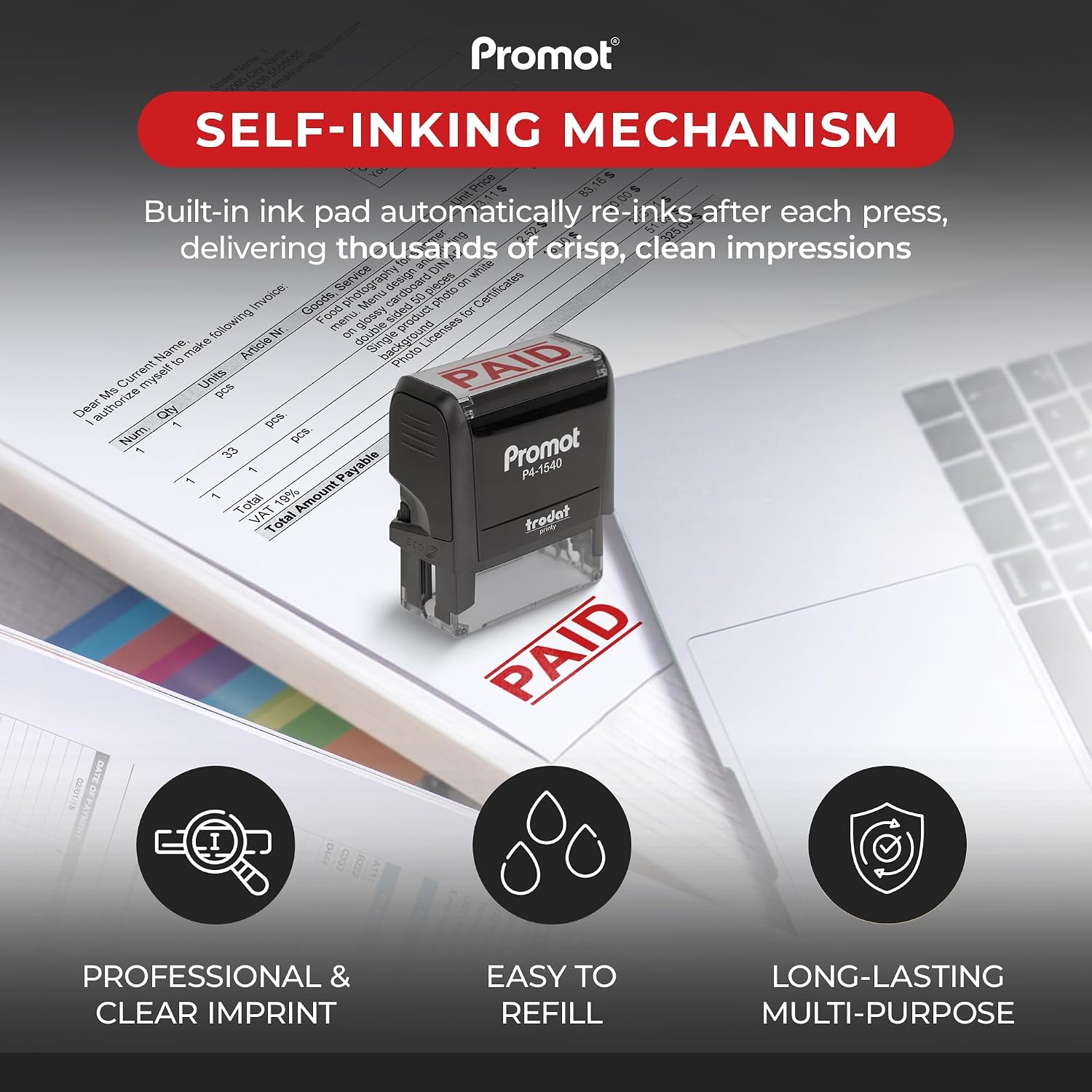 자동잉크 스탬프 리필 가능 빨간 잉크 사무용 스탬프 빠 - Self Inking Stamp 리뷰 및 가격