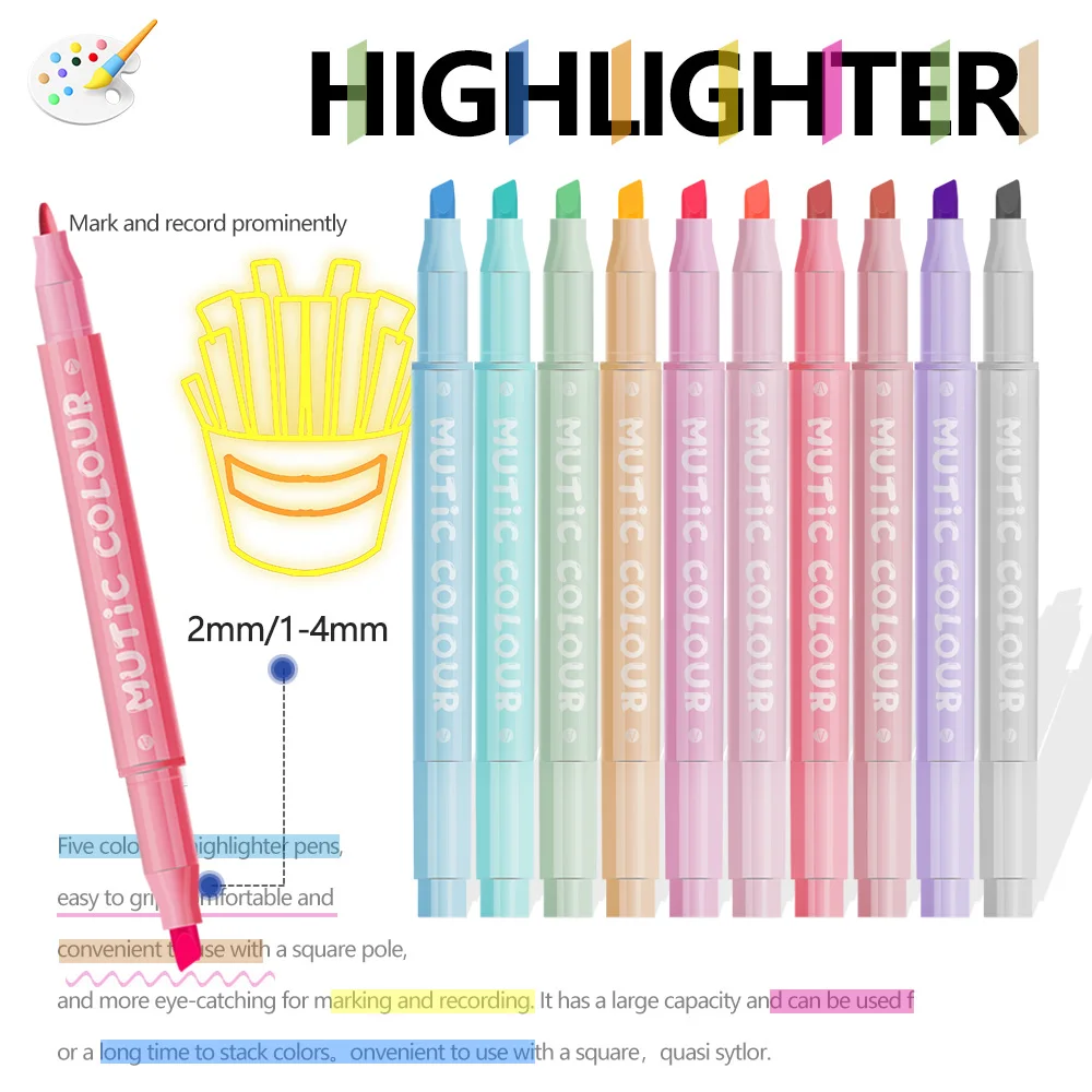 더블 헤드 형광펜 펜 세트 수성 마커 펜 낙서 마커 형 - Highlighter Set Pastel 리뷰 및 가격