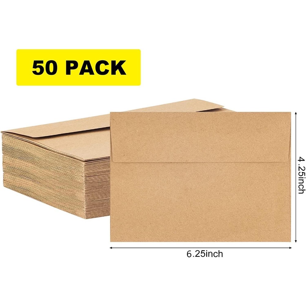 50팩 크라프트 종이 봉투 - 4 x 6인치 갈색 크라 - Letter Envelope Kraft 리뷰 및 가격