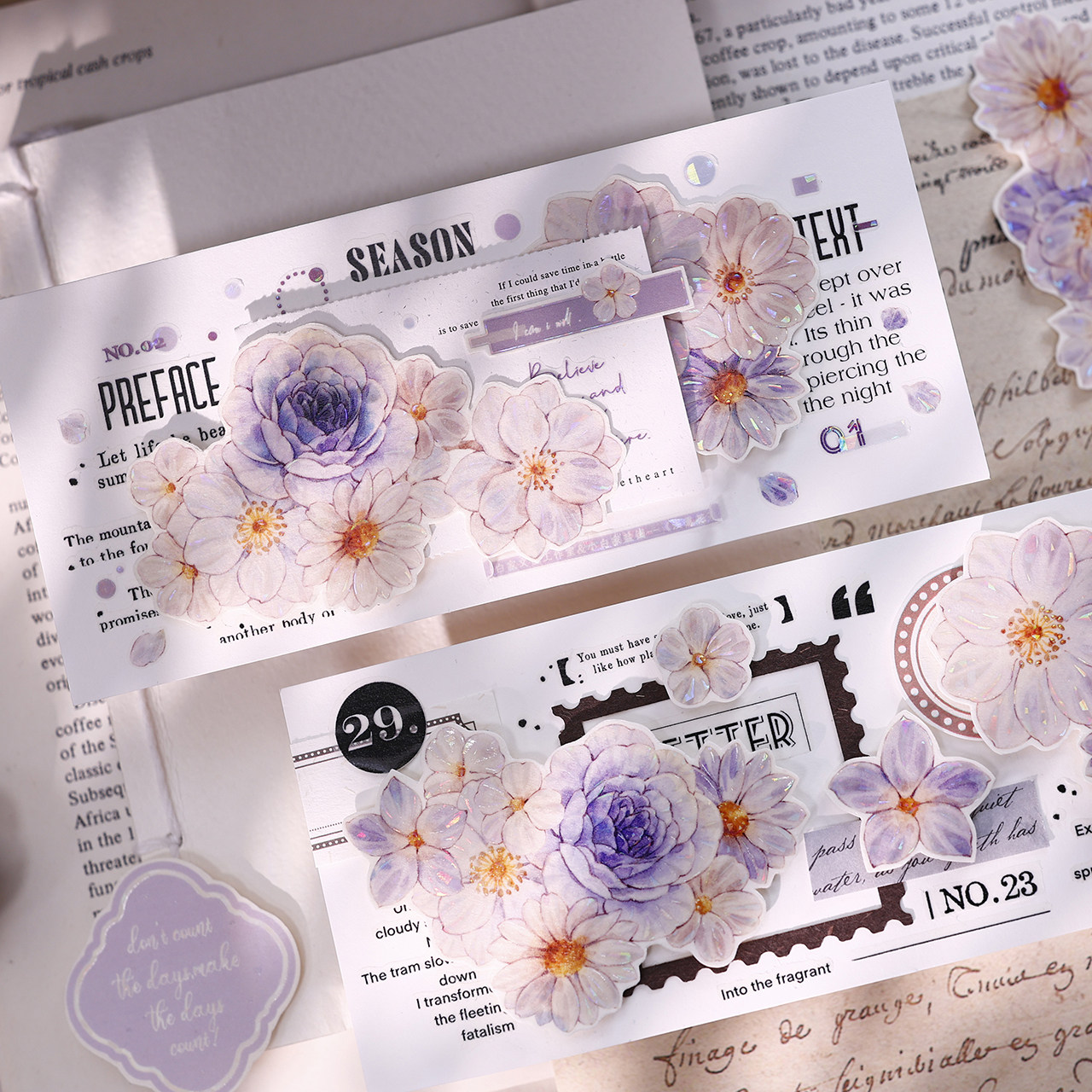 XiaoBaiJia Studio 빈티지 페일 퍼플 로즈 - Washi Tape Set 리뷰 및 가격