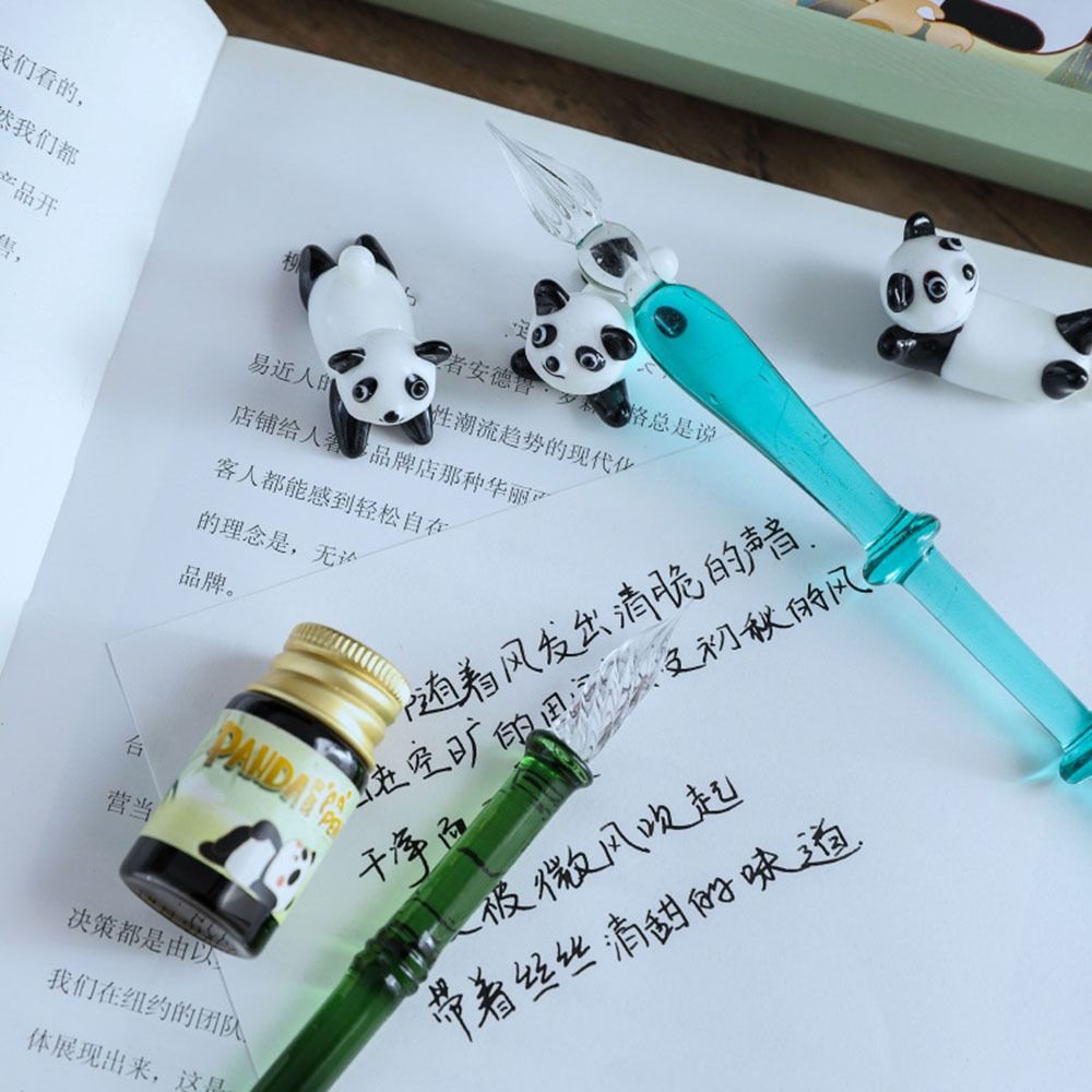 중국풍 팬더 시리즈 유리 딥펜 문구 잉크가 들어있는 만 - Fountain Pen Ink 리뷰 및 가격