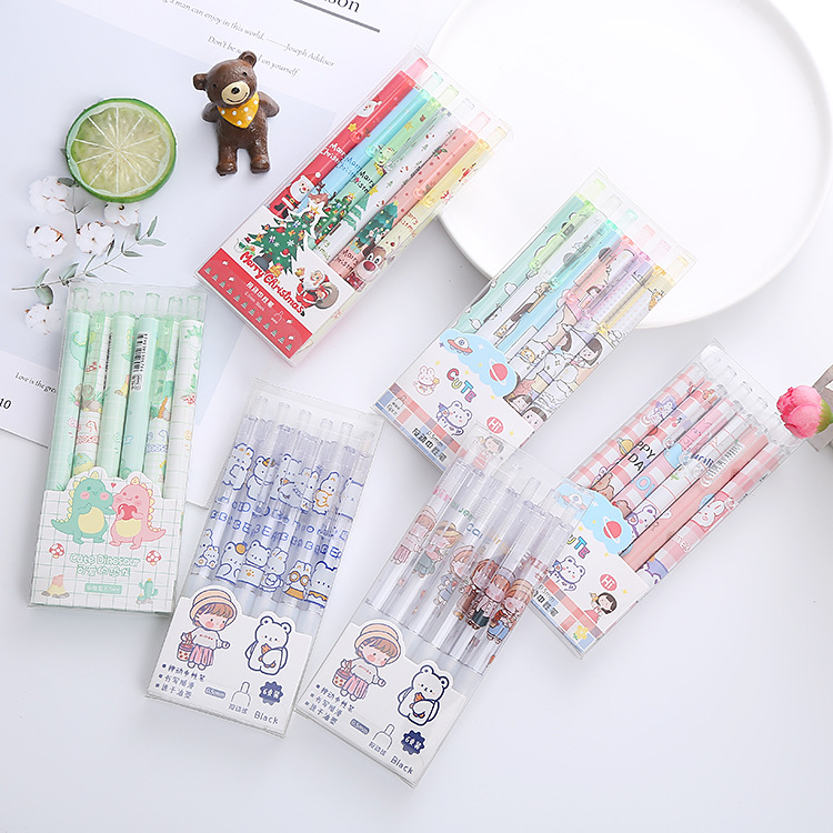 Zoecor 6 개/몫 Kawaii 젤 펜 볼펜 펜 편 - Gel Ink Pen Set 리뷰 및 가격