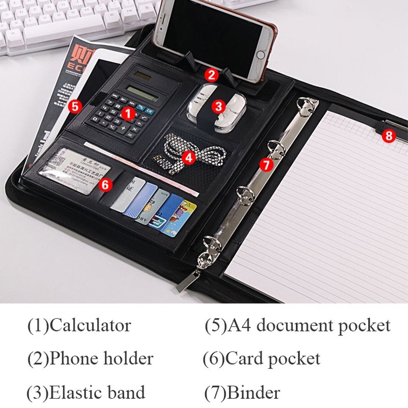 1Pc A4 PU 가죽 지퍼 파일 폴더 가방 문서 홀더 - Portfolio Folder Zip 리뷰 및 가격