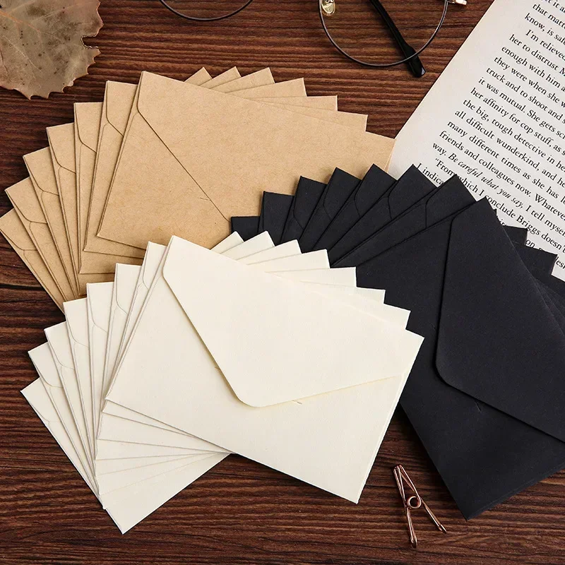 20/40/80PCS 클래식 화이트 블랙 크래프트 빈  - Letter Envelope Kraft 리뷰 및 가격